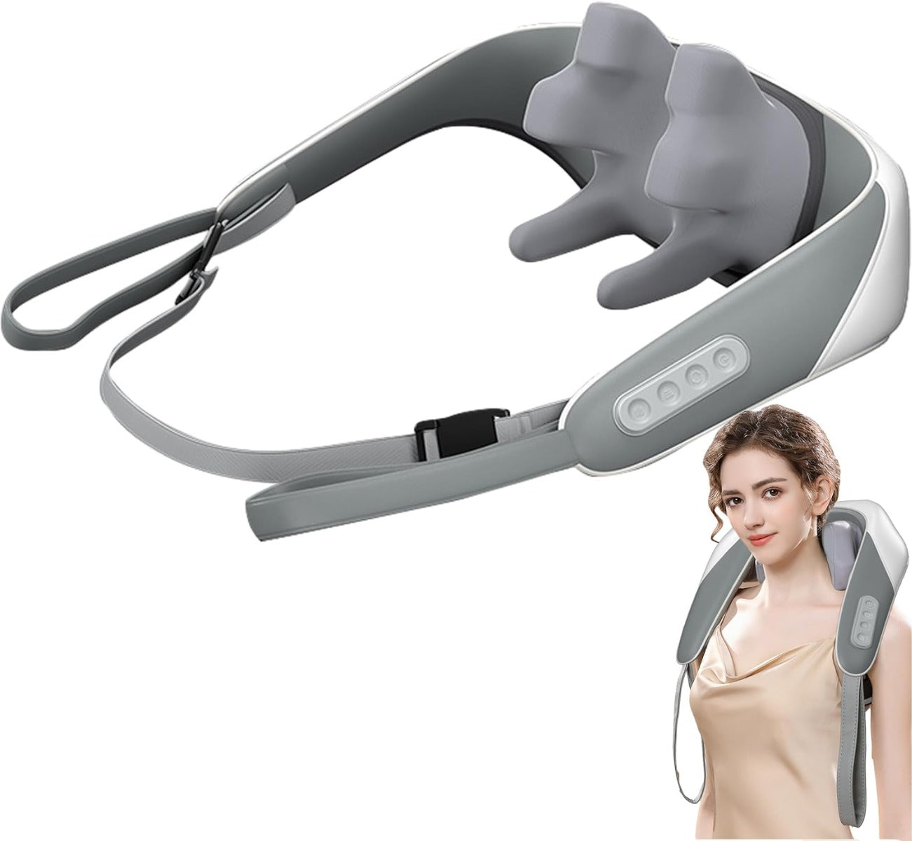 Masážní přístroj na krk, ramena a záda s terapeutickým teplem